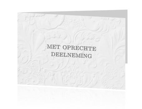 Klassieke Met Oprechte Deelneming Kaart Met Barok Print